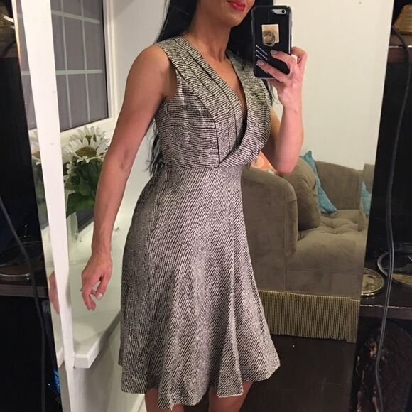 Forth & Town black and ivory lined dress - Picture 1 of 4